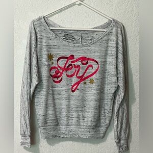 Christmas Spectacular Radio City Gray Joy Top Women’s Size S Joyful NYC